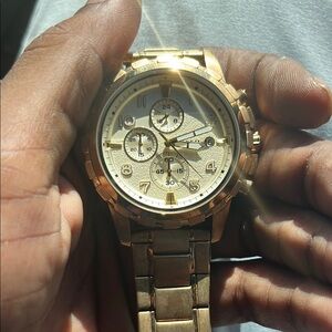 Fossil Gold Chronograph Watch